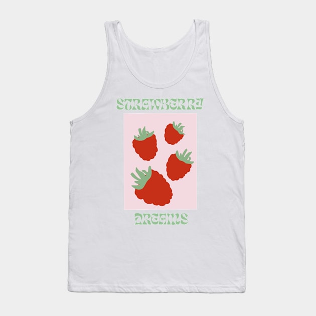 Cute strawberry pastel design, strawberry dreams Tank Top by Inspired Spaces